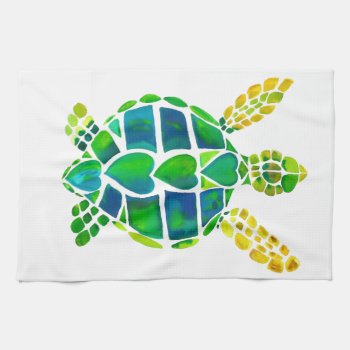 Sea Turtle Love Collection Kitchen Towel by aftermyart at Zazzle