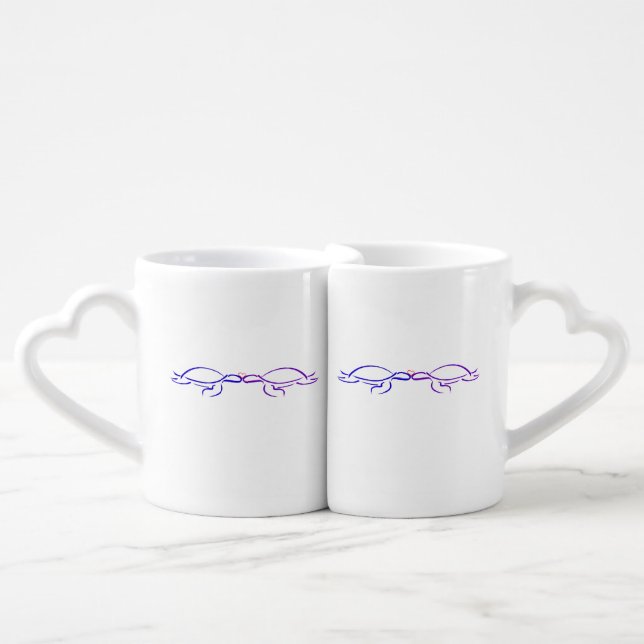 Sea Turtle Love - Couples Set Coffee Mug Set (Front Nesting)