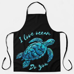Sea Turtle love Ocean Apron