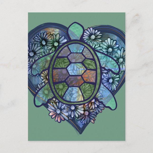 Sea turtle love postcard (Front)