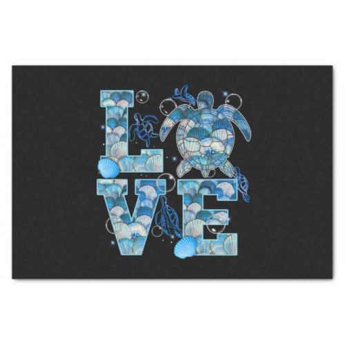 Sea Turtle Love Shirt Ocean Beach Animal Lovers Tissue Paper