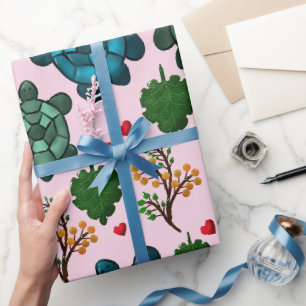 Sea Turtle Lover Gift, Cute Turtle Pattern, Marine Wrapping Paper