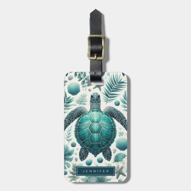 Sea Turtle Luggage Tag (Front Vertical)