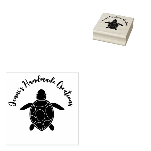 Sea Turtle Made By Product Stamp
