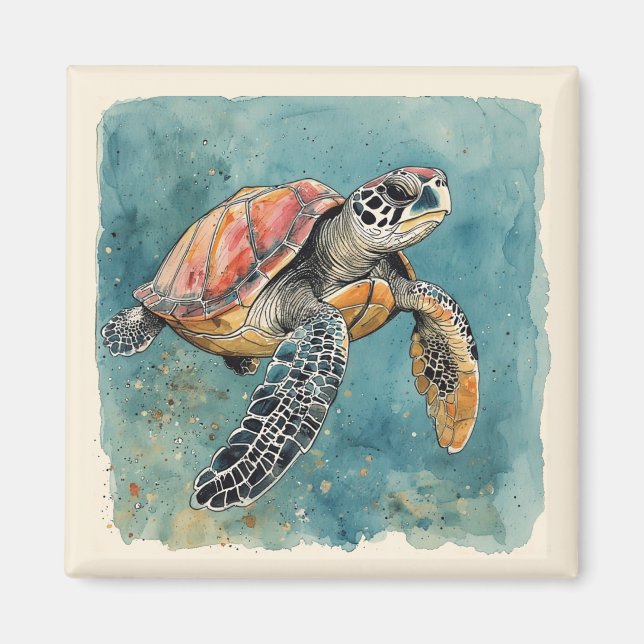 Sea Turtle Magnet (Front)