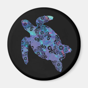 Sea Turtle Mandala Magical Color Light Art Magnet