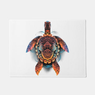 Sea Turtle Mandala Sea Ocean Animal Artwork Boho Doormat