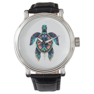 Sea Turtle Mandala Sea Ocean Animal Artwork Boho Watch