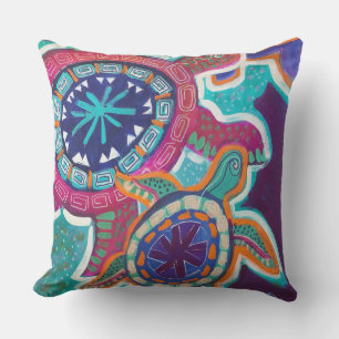 sea turtle maori and batik pillow