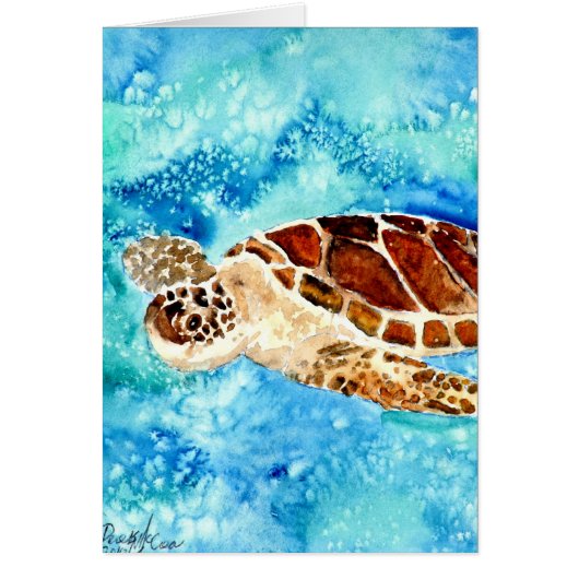 sea turtle marine sealife watercolor painting (Front)