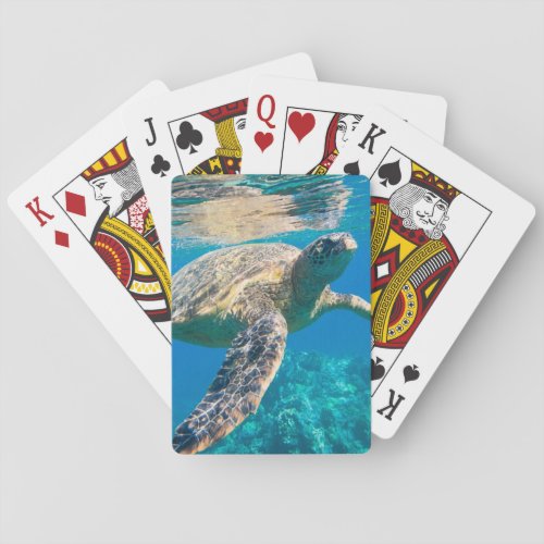 Sea Turtle Marine Turtle Chelonioidea reptile Poker Cards