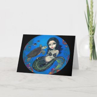 "Sea Turtle Mermaid" Greeting Card