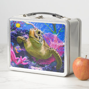 Sea Turtle Metal Lunch Box