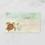 Sea Turtle Modern Coastal Ocean Beach Swirls Style Place Card