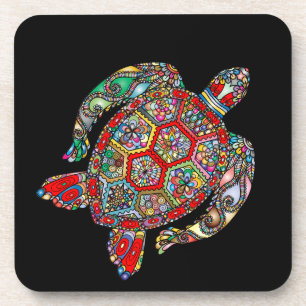 Sea Turtle Mosaic Beverage Coaster