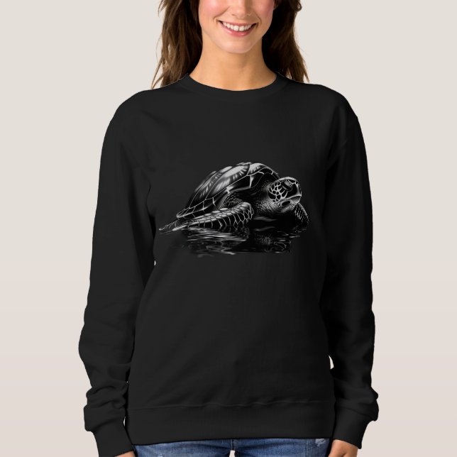 Sea Turtle Motif Animal Lover Ocean Safari Beach H Sweatshirt (Front)