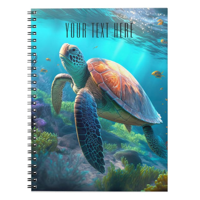 Sea Turtle Nature Notebook – Personalized Title (Front)