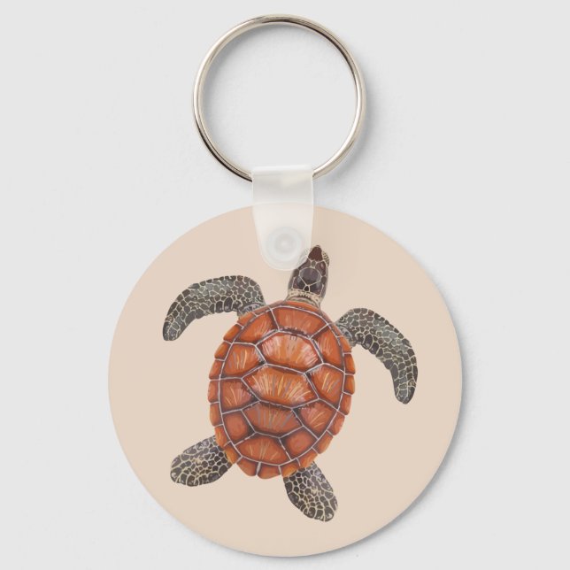 Sea Turtle Nature Theme Keychain (Front)