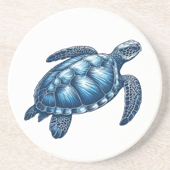 Sea Turtle Nautical Coaster (Front)