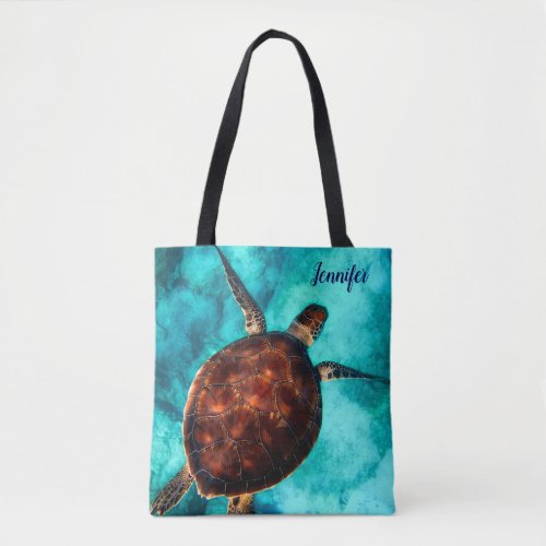 Sea Turtle Nautical Marine Life Tote Bag