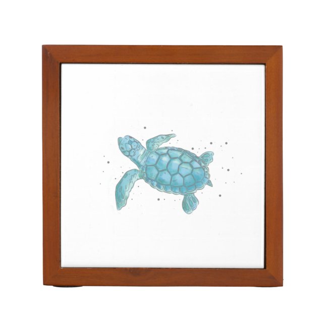 Sea Turtle Notebook Desk Organizer (Front)