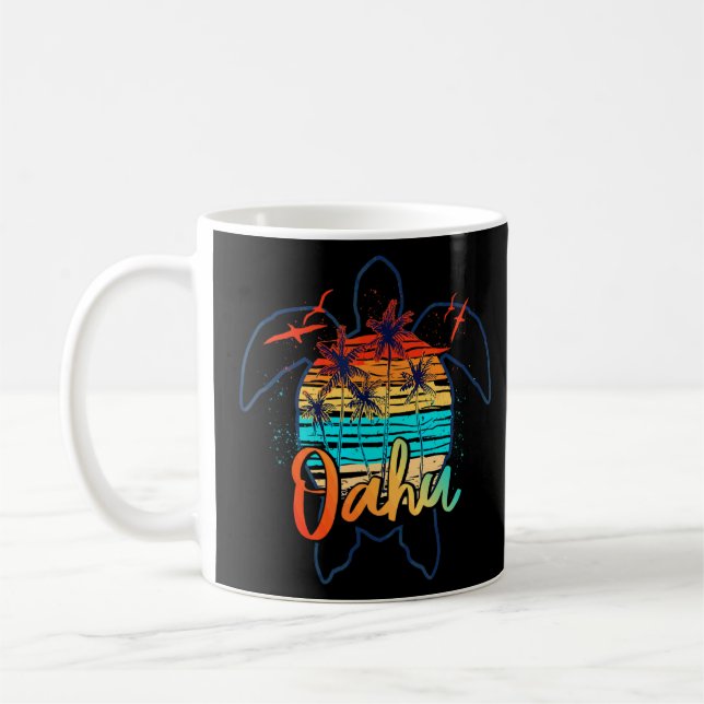 Sea Turtle Oahu Hawaii Hawaiian Island Beach Summe Coffee Mug (Left)