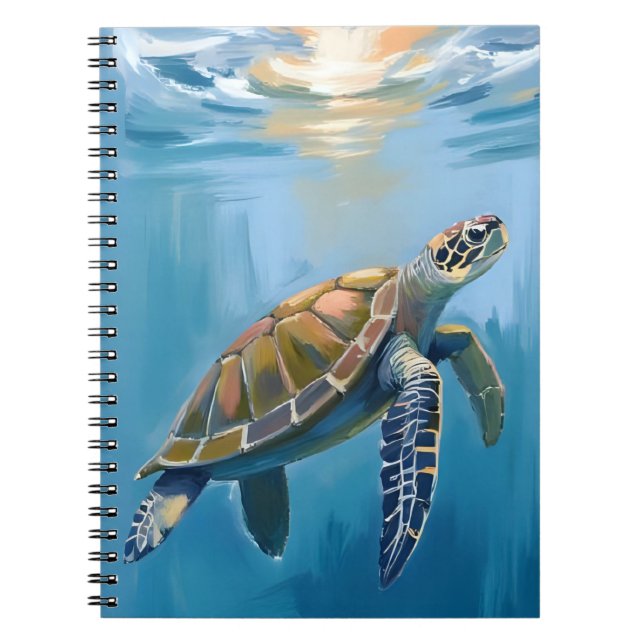 Sea Turtle Ocean Animal Watercolor Notebook (Front)