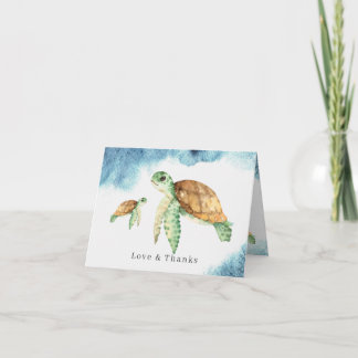 Sea Turtle | Ocean Baby Shower Thank You Card