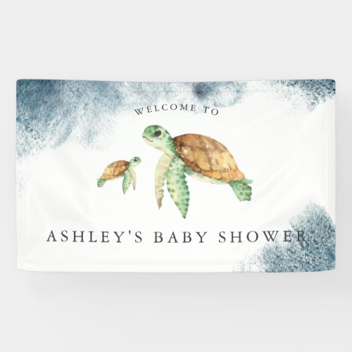 Sea Turtle  Ocean Baby Shower Welcome Banner