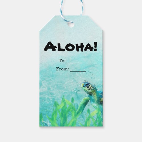 Sea Turtle Ocean Beach Art Elegant Wedding Favor Gift Tags