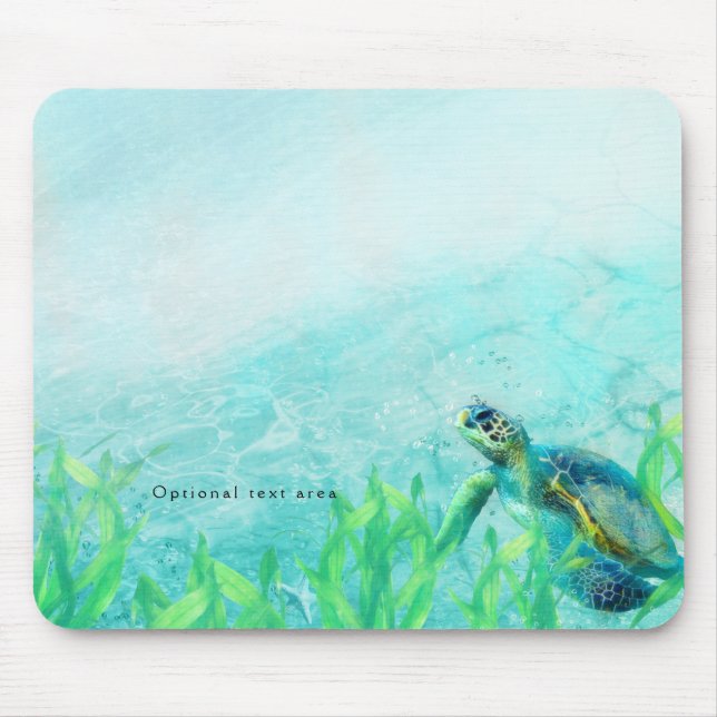 Sea Turtle Ocean Beach Art Tropical Custom Mouse Pad (Front)