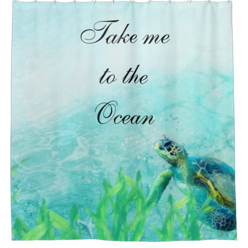 Sea Turtle Ocean Beach Art Tropical Elegant Chic Shower Curtain