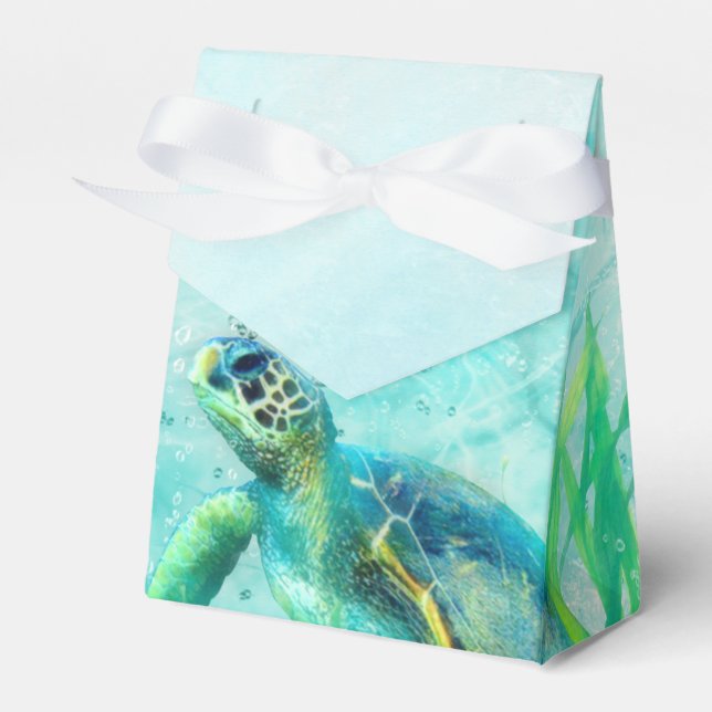 Sea Turtle Ocean Beach Tropical Custom Favor Favor Boxes (Front Side)