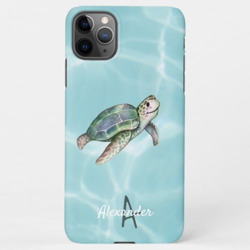 Sea Turtle Ocean Life Personalized Budget Named iPhone 11Pro Max Case