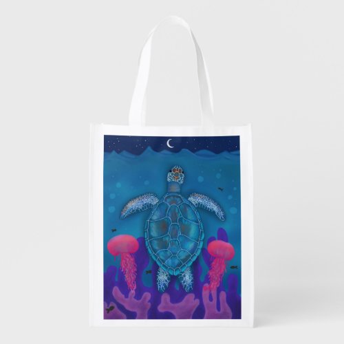 Sea Turtle Ocean Life Reusable Grocery Bag