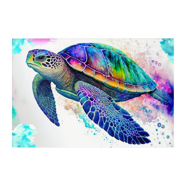 Sea Turtle Ocean Marine Life Beach Nature Acrylic Print (Front)