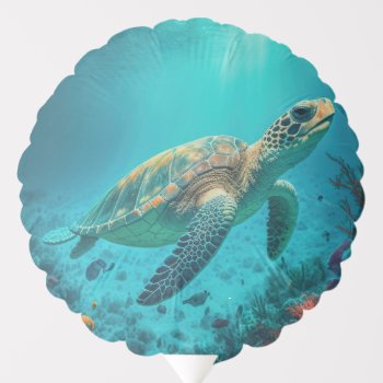 Sea Turtle Ocean Marine Life Beach Nature Animals Balloon by azlaird at Zazzle