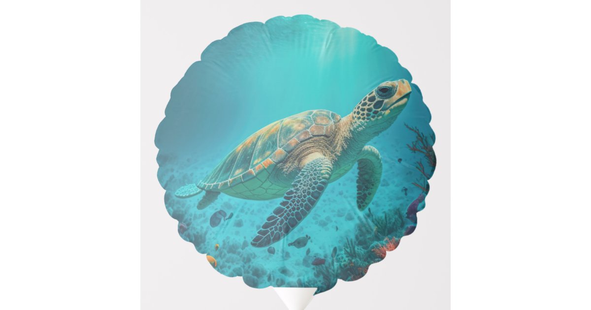 Sea Turtle Ocean Marine Life Beach Nature Animals Balloon | Zazzle