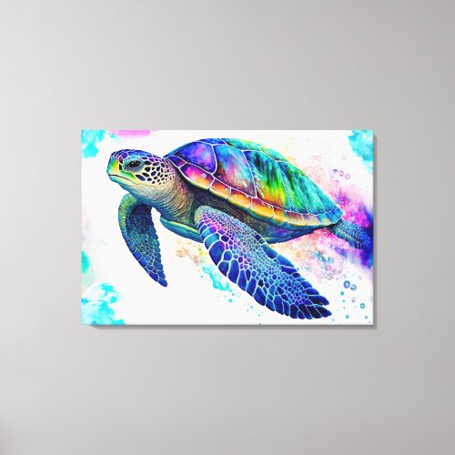 Sea Turtle Ocean Marine Life Beach Nature Animals Canvas Print