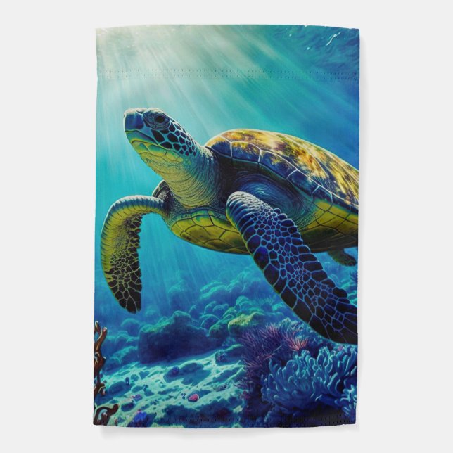Sea Turtle Ocean Marine Life Beach Nature Animals Garden Flag (Front)