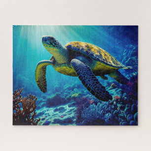 Sea Turtle Ocean Marine Life Beach Nature Animals Jigsaw Puzzle