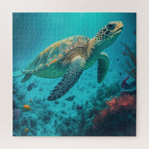 Sea Turtle Ocean Marine Life Beach Nature Animals Jigsaw Puzzle