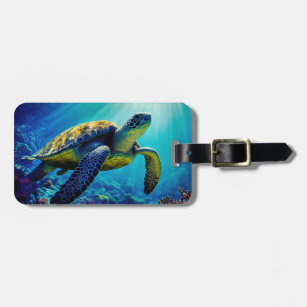 Sea Turtle Ocean Marine Life Beach Nature Animals Luggage Tag