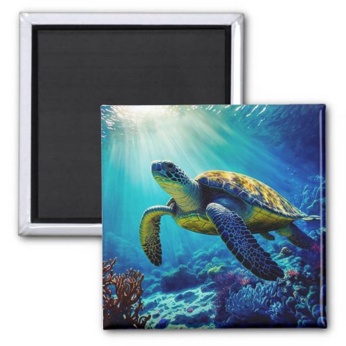 Sea Turtle Ocean Marine Life Beach Nature Animals Magnet