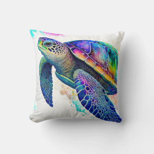 Sea Turtle Ocean Marine Life Beach Nature Animals Throw Pillow