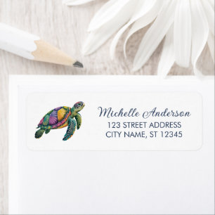 Sea Turtle Ocean Nautical Return Address Label