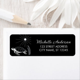 Sea Turtle Ocean Nautical Return Address Label