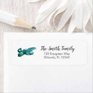 Sea Turtle Ocean Painting Art Address Label