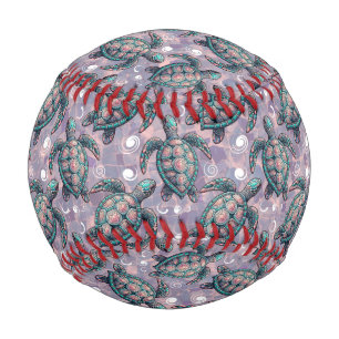 Sea Turtle Ocean Pattern Baseball