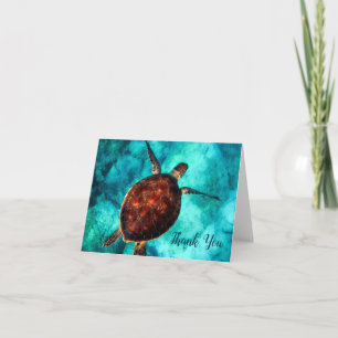 Sea Turtle Ocean  Thank You Card